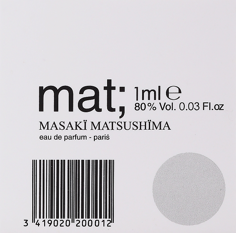 Masaki Matsushima Mat - Woda perfumowana (próbka) — Zdjęcie N2