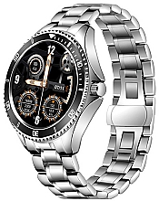 Kup Smartwatch męski, srebrno-czarny, stalowy - Garett Smartwatch Men 4S