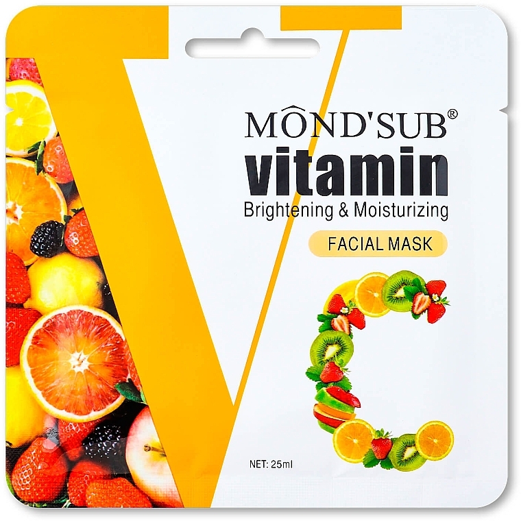 Nawilżająco-odświeżająca maska ​​z witaminą C - Mond'Sub Vitamin C Brightening & Moisturizing Facial Mask — Zdjęcie N1