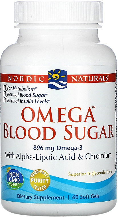 Suplement diety Prawidłowy poziom cukrów z Omega-3, 896 mg - Nordic Naturals Omega Blood Sugar — Zdjęcie N1