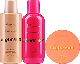 Zestaw - IDC Institute Bright Side Bath Gift Set (b/wash/150ml + b/scrub/100ml + b/lot/150ml + bag/1pcs) — Zdjęcie N2