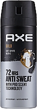 Kup Antyperspirant w aerozolu dla mężczyzn - Axe Gold Anti White Marks Antiperspirant 72 HRS Anti Sweat With Pro Scent Technology