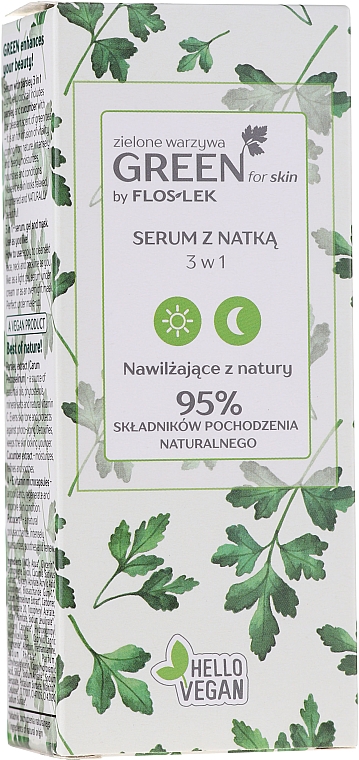 Nawilżające serum z natką 3 w 1 - Floslek Green For Skin Serum — Zdjęcie N2