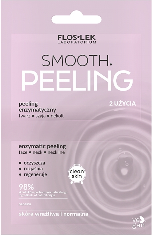 Peeling enzymatyczny do twarzy, szyi i dekoltu - Floslek Smooth Peeling — Zdjęcie N1