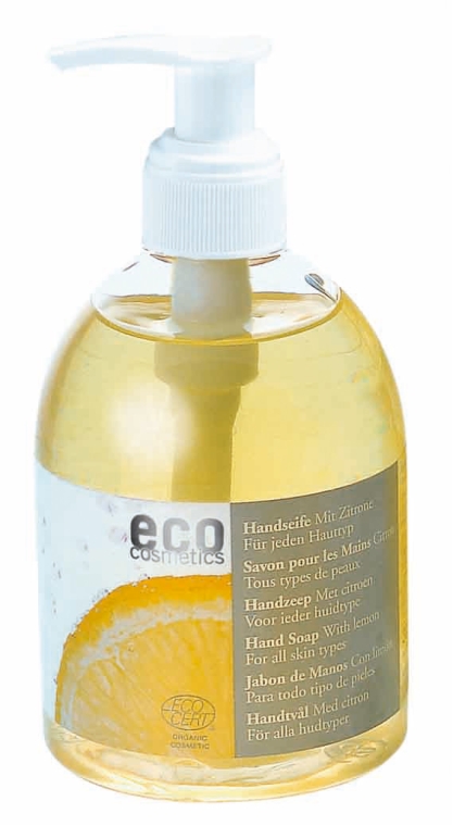 100% naturalne certyfikowane organiczne mydło do rąk i ciała - Eco Cosmetics Eco Hand Soap With Lemon  — Zdjęcie N1