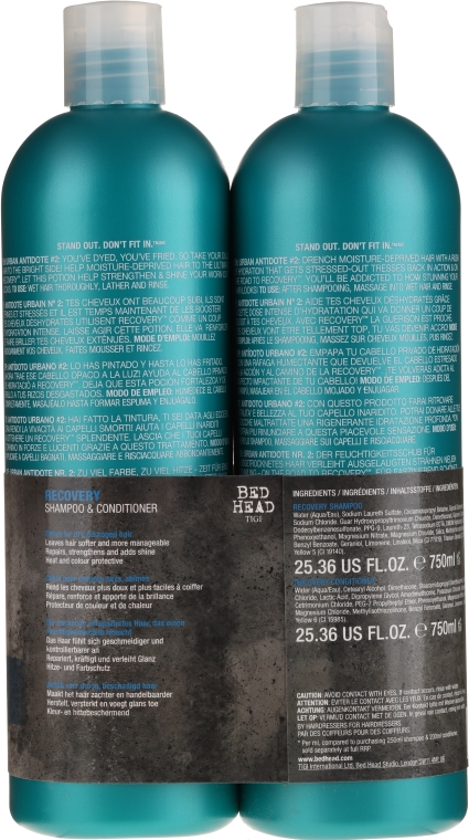 Zestaw regenerujący do włosów - Tigi Bed Head Rehab For Hair (shm 750 ml + cond 750 ml) — Zdjęcie N2