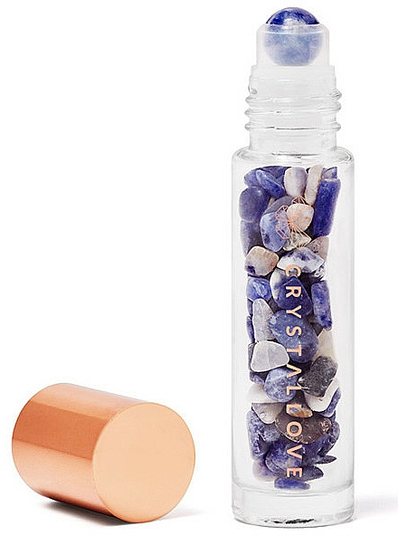 Buteleczka z kryształkami sodalitu na olejek eteryczny (roll-on) - Crystallove — Zdjęcie N1