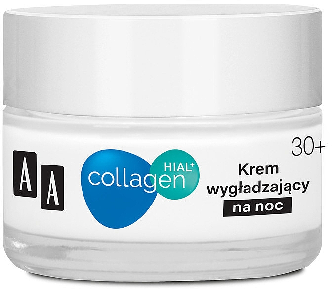 Krem wygładzający na noc z kolagenem 30+ - AA Collagen Hial+ Night Face Cream