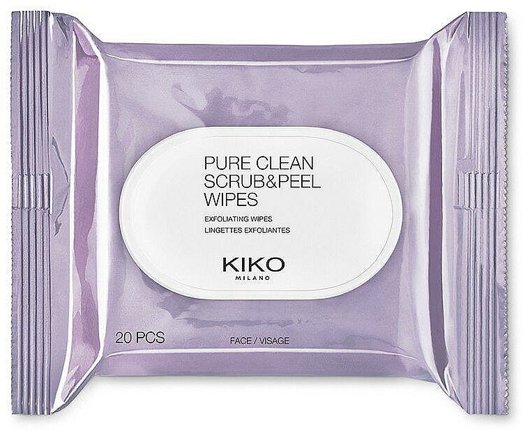 Złuszczające chusteczki do twarzy - Kiko Milano Pure Clean Scrub & Peel Wipes — Zdjęcie N1