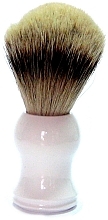 Pędzel do golenia z włosiem z borsuka, plastikowy, biały - Golddachs Silver Tip Badger Plastic White — Zdjęcie N1