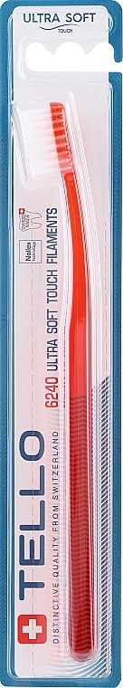 Bardzo miękka szczoteczka do zębów 6240, czerwona - Tello Ultra Soft — Zdjęcie N1