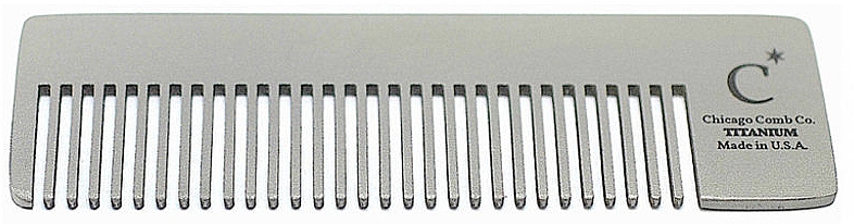 Tytanowy grzebień do włosów i brody - Chicago Comb Co Model No.4 Titanium — Zdjęcie N1