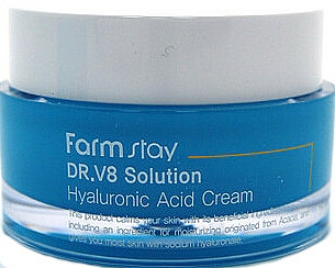 Przeciwzmarszczkowy krem ​​do twarzy z kwasem hialuronowym o działaniu rozjaśniającym - FarmStay DR.V8 Solution Hyaluronic Acid Cream