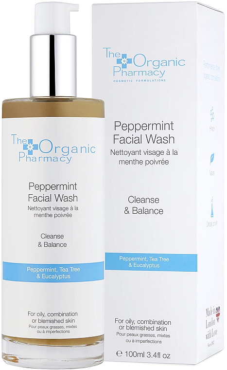 Antybakteryjny żel do mycia twarzy z miętą - The Organic Pharmacy Peppermint Facial Wash — Zdjęcie N1