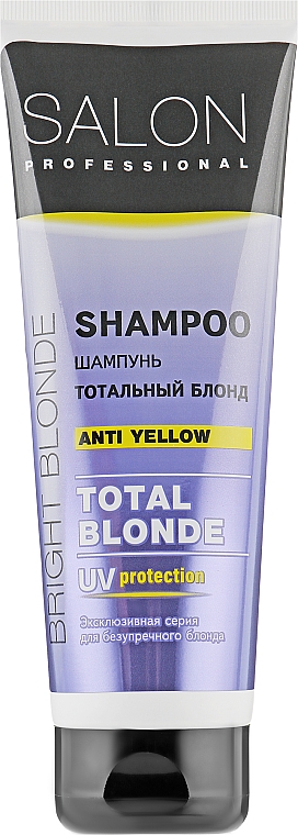Fioletowy szampon neutralizujący żółte tony do włosów blond - Salon Professional Hair Shampoo Anti Yellow Total Blonde
