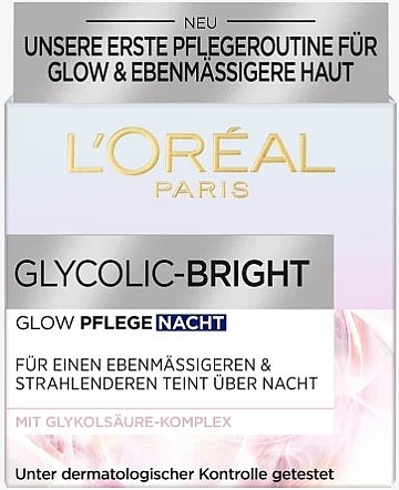Rozjaśniający krem do twarzy na noc - L'Oreal Paris Glycolic-Bright Glowing Night Cream — Zdjęcie N3