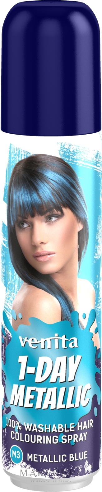 Koloryzujący spray do włosów - Venita 1-Day Color Metallic Spray — Zdjęcie M3 - Blue