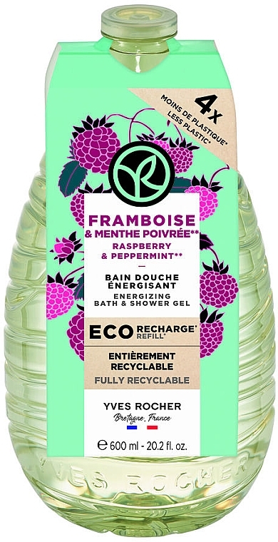 Żel pod prysznic - Yves Rocher Raspberry & Peppermint Bath & Shower Gel (jednostka zamienna) — Zdjęcie N1