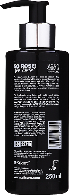 Hialuronowy krem ​​do ciała - Silcare So Rose! So Gold! Hyaluronic Body Cream — Zdjęcie N2