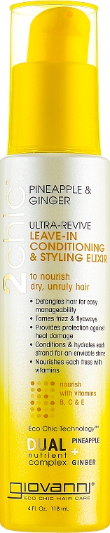 Odżywka do włosów - Giovanni 2Chic Ultra-Revive Leave-in Conditioning & Styling Elixir Dry or Unruly Hair