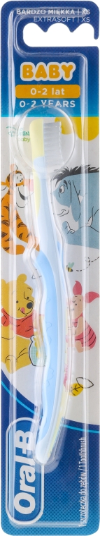 Bardzo miękka szczoteczka do zębów dla dzieci, Prosiaczek, niebieska - Oral-B Baby 0–2 Years Disney — Zdjęcie N1