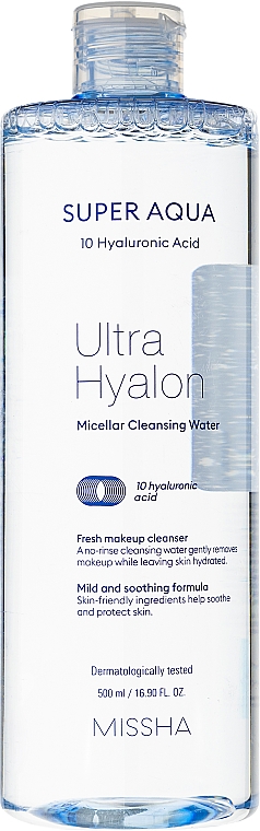 Woda micelarna - Missha Super Aqua Ultra Hyalon Micellar Cleansing Water — Zdjęcie N1