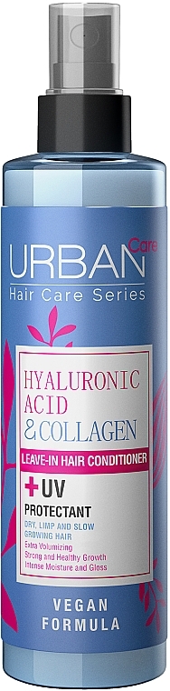 Dwufazowa odżywka w sprayu z kwasem hialuronowym i kolagenem do włosów suchych i wolno rosnących - Urban Care Hyaluronic Acid & Collagen Leave-In Hair Conditioner — Zdjęcie N1