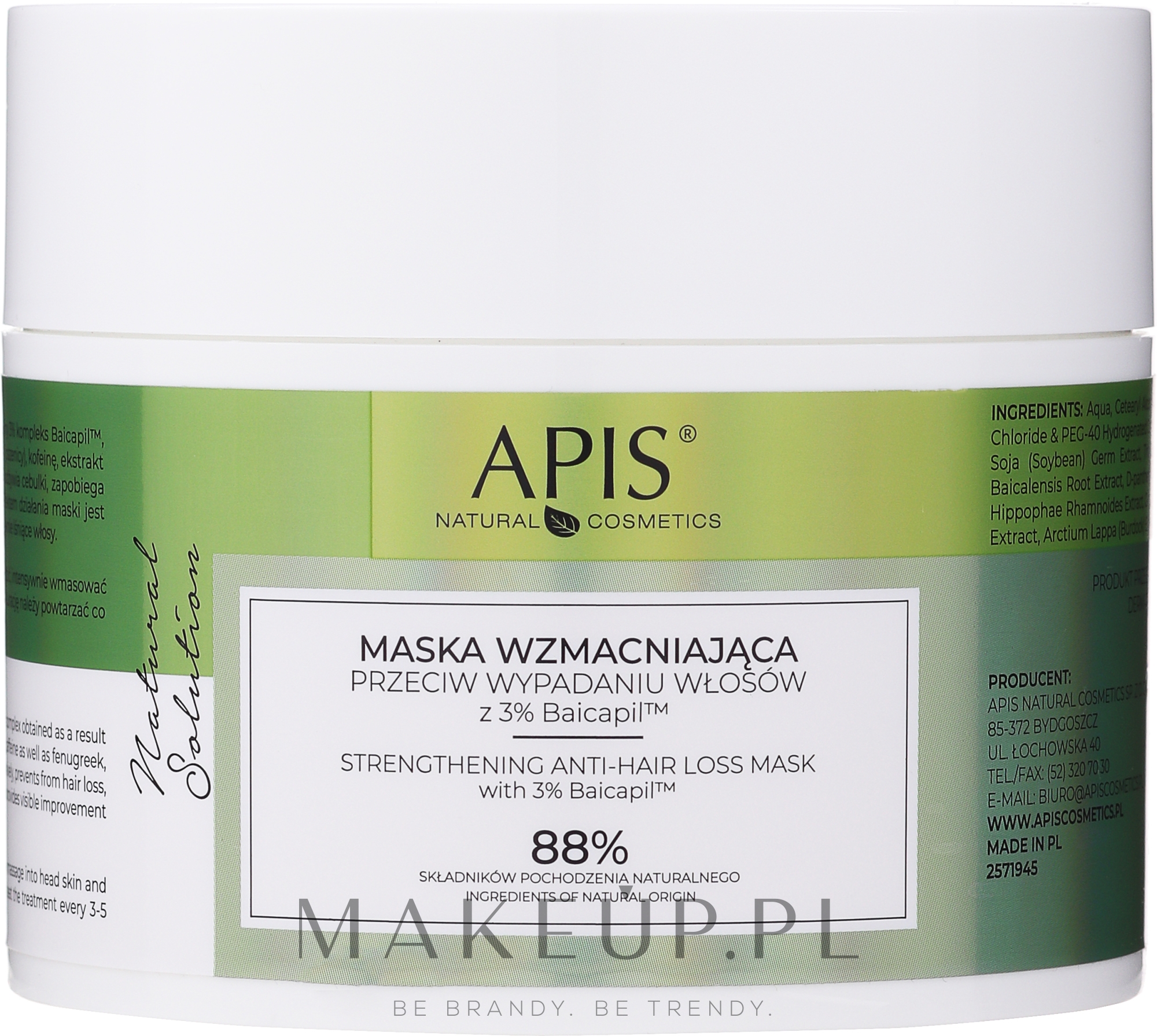 Wzmacniająca maska przeciw wypadaniu włosów - APIS Professional Natural Solution Mask — Zdjęcie 200 ml