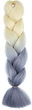 Kup Sztuczne włosy, 120 cm, biało-szare ombré - Ecarla
