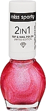 Lakier do paznokci - Miss Sporty 2In1 Top & Nail Polish Limited Edition — Zdjęcie N1