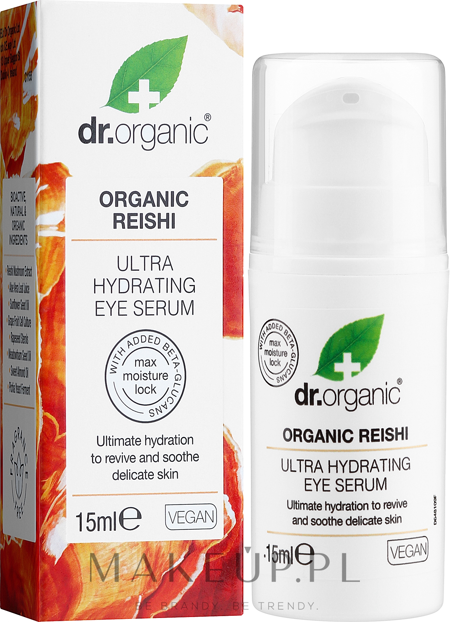 Organiczne ultra nawilżające serum pod oczy - Dr Organic Reishi Ultra Hydrating Eye Serum — Zdjęcie 15 ml