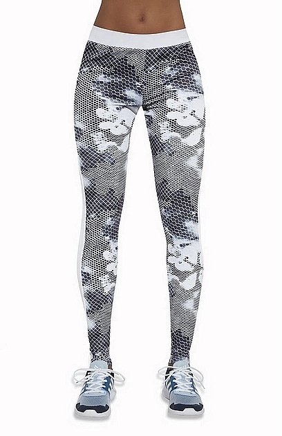 Sportowe legginsy dla kobiet Code, white/grey - Bas Bleu — Zdjęcie N1