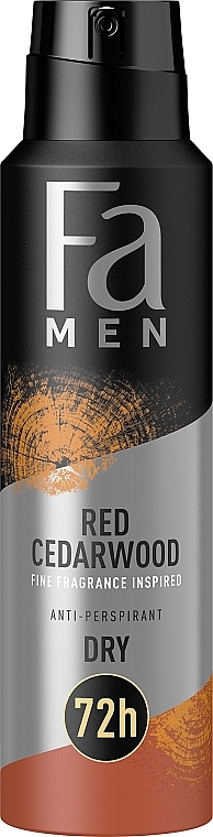 Antyperspirant w sprayu dla mężczyzn - Fa Men Red Cedarwood Anti-Perspirant 72H