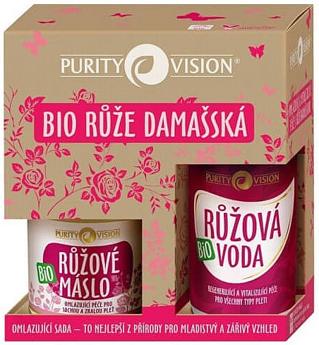 Zestaw - Purity Vision Bio Rejuvenating Set With Damask Roses (wat/100ml + butter/oil/120ml) — Zdjęcie N1
