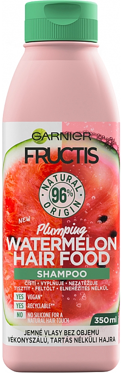 Szampon do włosów - Garnier Fructis Hair Food Plumping Watermelon Shampoo  — Zdjęcie N1