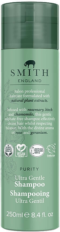 Wygładzający szampon do włosów suchych Makadamia - Smith England Purity Ultra Gentle Shampoo — Zdjęcie N1