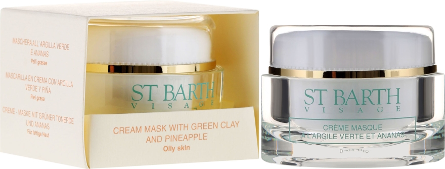 Kremowa maseczka z zieloną glinką i ananasem - Ligne St Barth Cream Mask With Green Clay And Pineapple — Zdjęcie N1