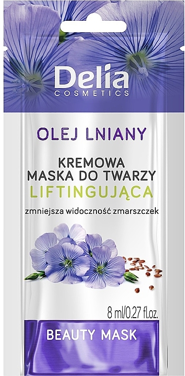 Kremowa maska liftingująca dla skóry dojrzałej z olejem lnianym - Delia Beauty Mask — Zdjęcie N1