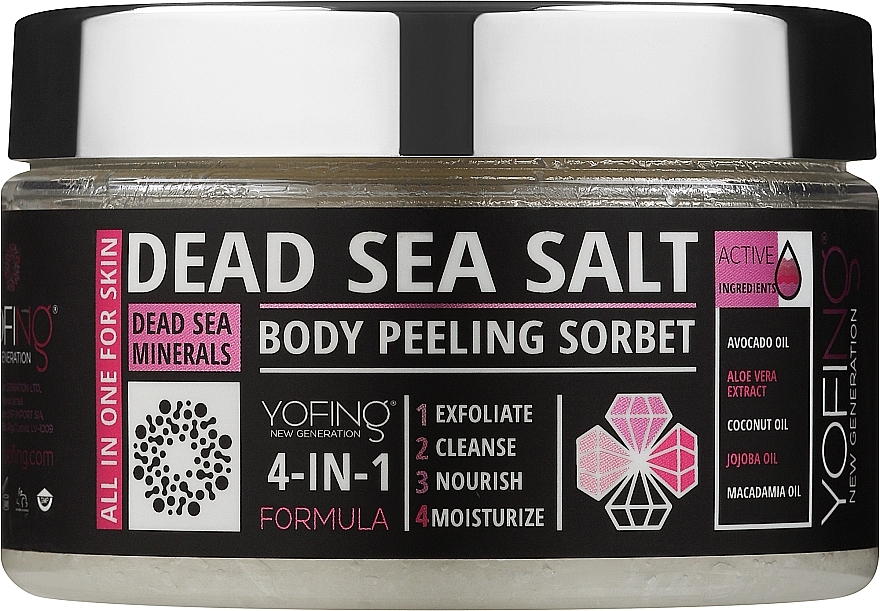 Peeling do ciała z solą z Morza Martwego - Yofing Dead Sea Salt Body Peeling Sorbet — Zdjęcie N1