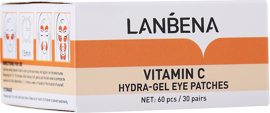 Rozświetlające płatki hydrożelowe pod oczy z witaminą C - Lanbena Vitamin C Hydra-Gel Eye Patch — Zdjęcie N2