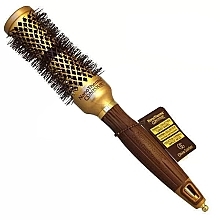 Termiczna szczotka do włosów, 35 mm - Olivia Garden Expert Blowout Curl Wavy Bristles Gold & Brown — Zdjęcie N1