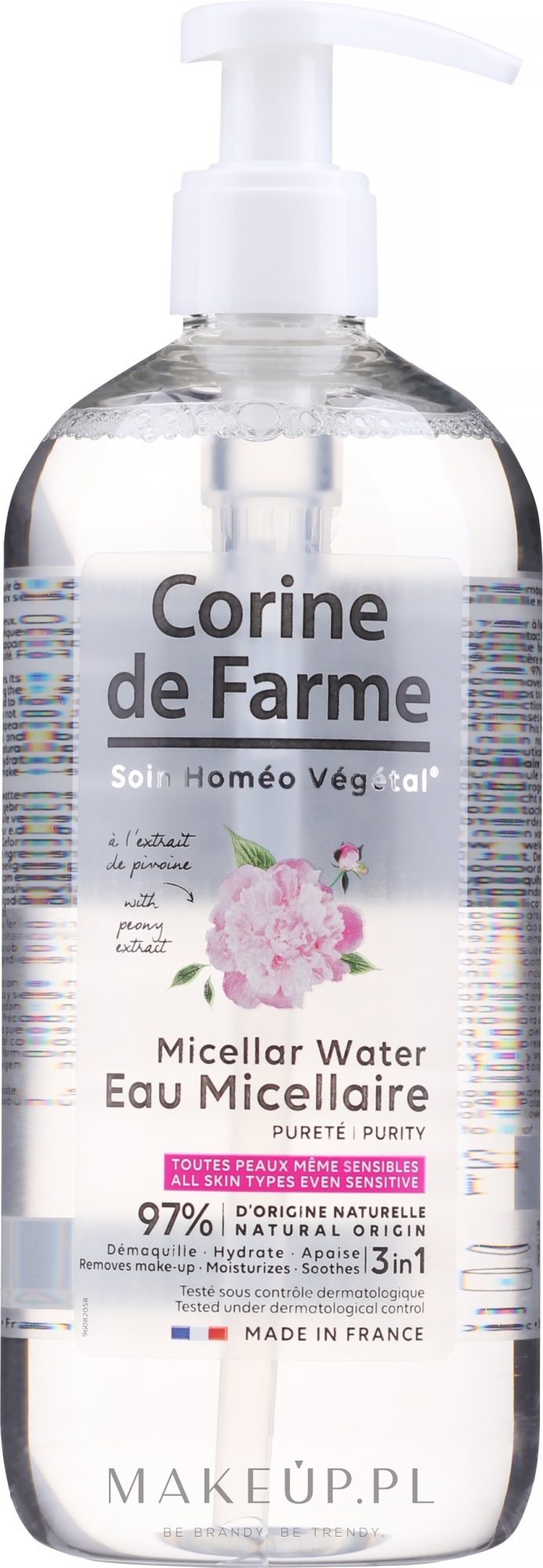 Oczyszczający płyn micelarny - Corine de Farme Purity Micellar Water — Zdjęcie 500 ml