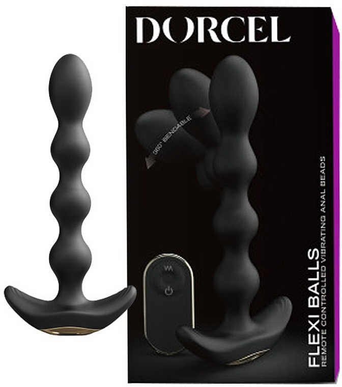 Korek analny, czarny - Marc Dorcel Flexi Balls — Zdjęcie N1