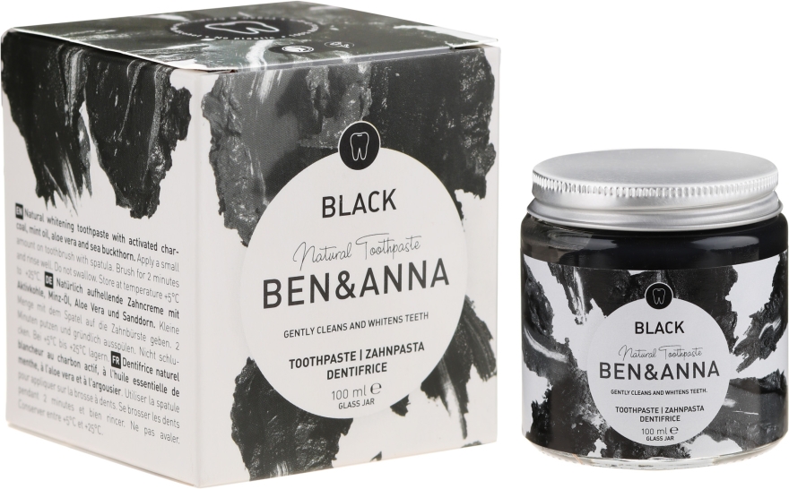 Naturalna czarna pasta do zębów z węglem aktywnym - Ben & Anna Natural Black Toothpaste — Zdjęcie N1