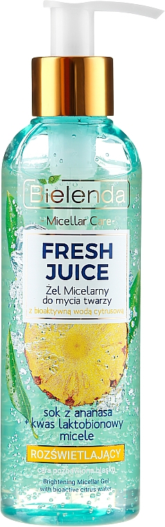 Rozświetlający żel micelarny do twarzy z bioaktywną wodą cytrusową - Bielenda Fresh Juice — Zdjęcie N1