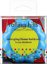 Szczotka do włosów, niebiesko-żółta - Rolling Hills Brosse Desenredar Flower — Zdjęcie N1
