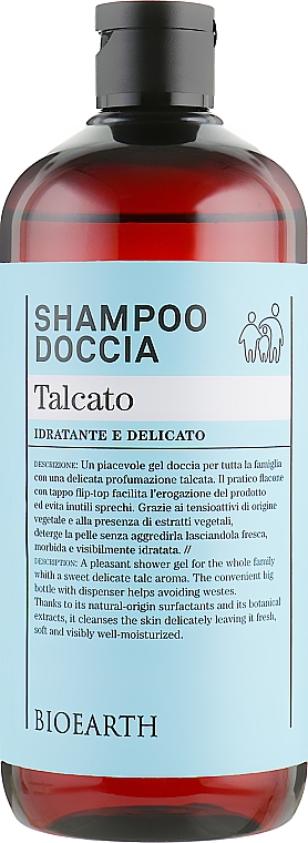 Szampon i żel pod prysznic - Bioearth Shampoo-Doccia Talcato 3in1 — Zdjęcie N1