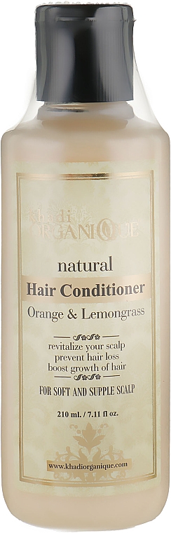 Naturalny ajurwedyjski ziołowy balsam do włosów Pomarańcza i trawa cytrynowa - Khadi Organique Orange Lemongrass Hair Conditioner