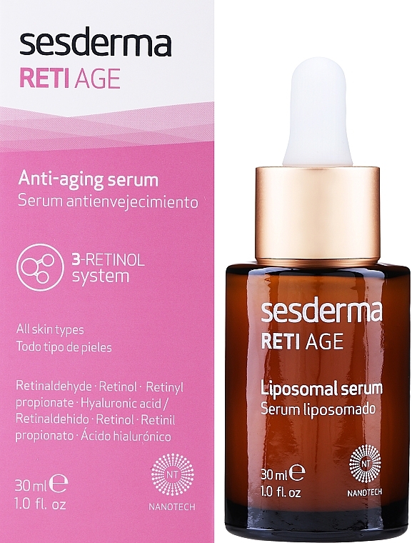 Przeciwstarzeniowe serum do twarzy - SesDerma Laboratories Reti Age Facial Antiaging Serum 3-Retinol System — Zdjęcie N2