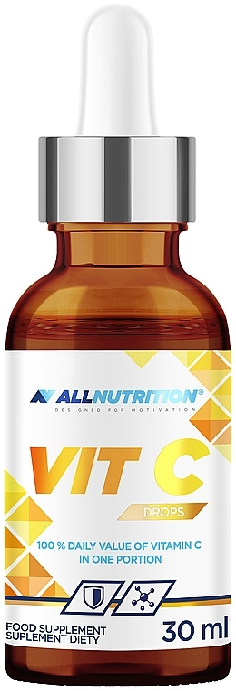 Witamina C w kroplach - Allnutrition Vitamin C Drops  — Zdjęcie N1